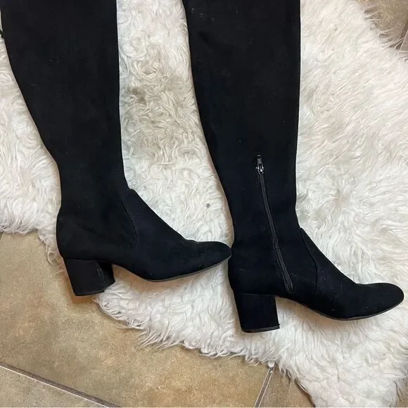 Gianni Bini Stretch Knee High Black fall & winter suede style Boots 6.5 - Picture 13 of 16